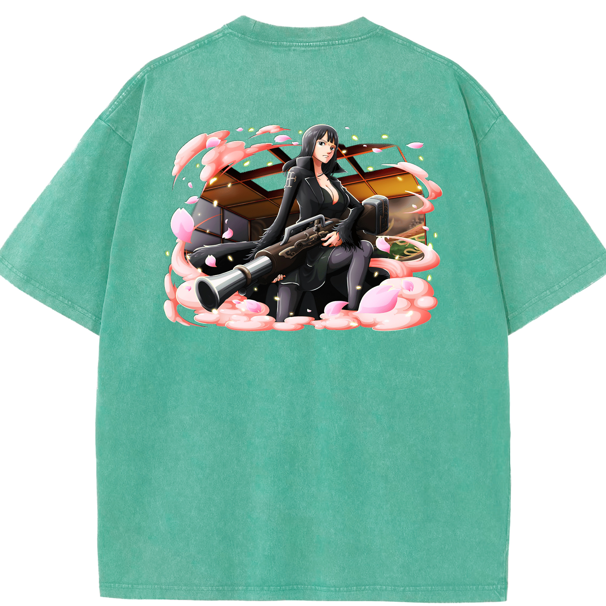 ワンピース ニコ・ロビン ONE PIECE Nico Robin 綿100% ヴィンテージ風 半袖Tシャツ（背面プリント）